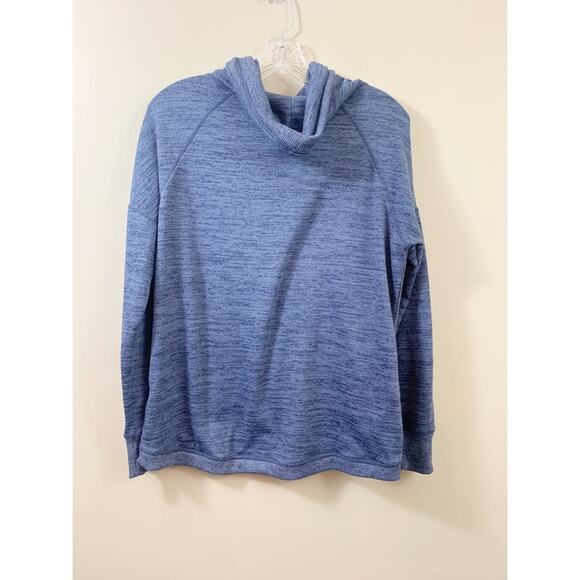 Athleta Blissful Cowl Neck Hoodie Sweatshirt Pullover Blue Top - Picture 6 of 7